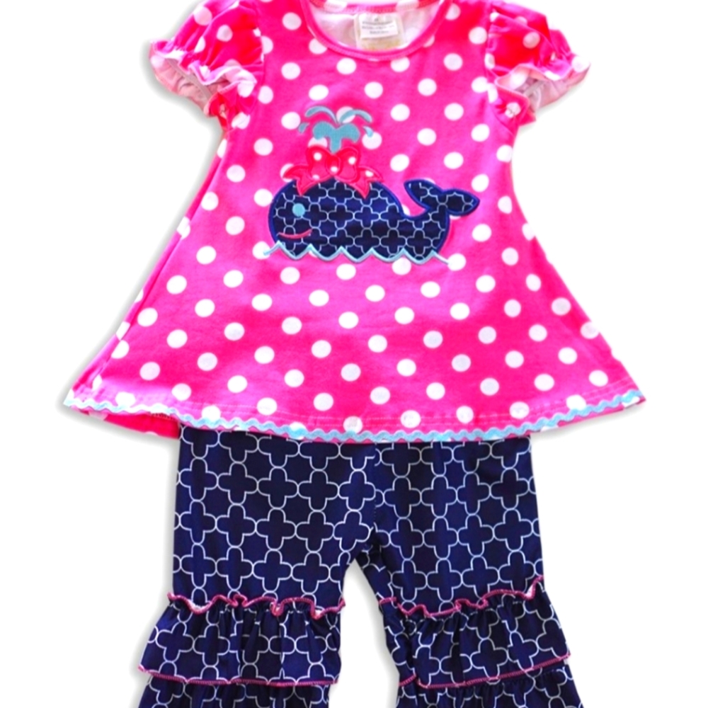 Whale Ruffle Capri Outfit